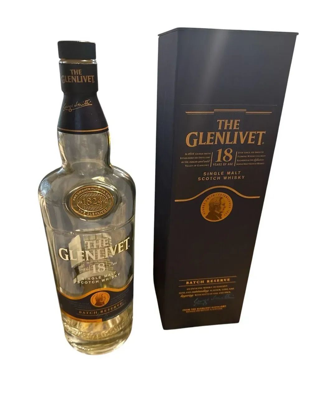 Empty Bottle With Box The Glenlivet Scotch 18 Years 750 ML